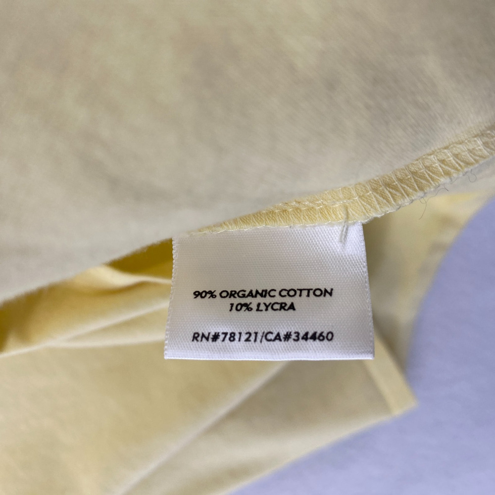 EILEEN FISHER Top S Stretch Organic Cotton Scoop Neck Cap Sleeve Yellow USA - Picture 10 of 13